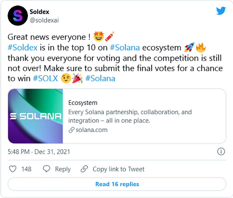 راه اندازی صرافی Soldex در سولانا